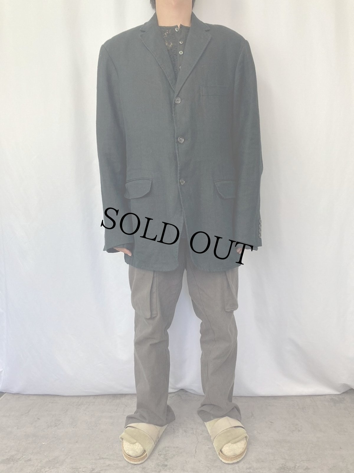 画像2: POLO Ralph Lauren リネンテーラードジャケット L (2)