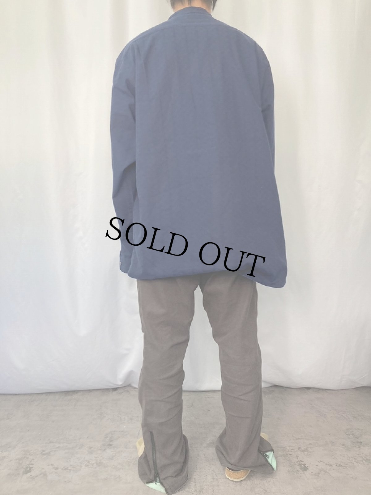 画像3: POLO Ralph Lauren "BERNARD" 総柄織り バンドカラー コットンシャツ XL (3)