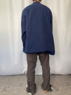 画像3: POLO Ralph Lauren "BERNARD" 総柄織り バンドカラー コットンシャツ XL (3)