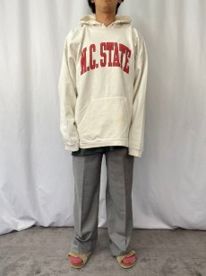 画像2: 90's USA製 "N.C. STATE" プリントスウェットフーディー XXL (2)