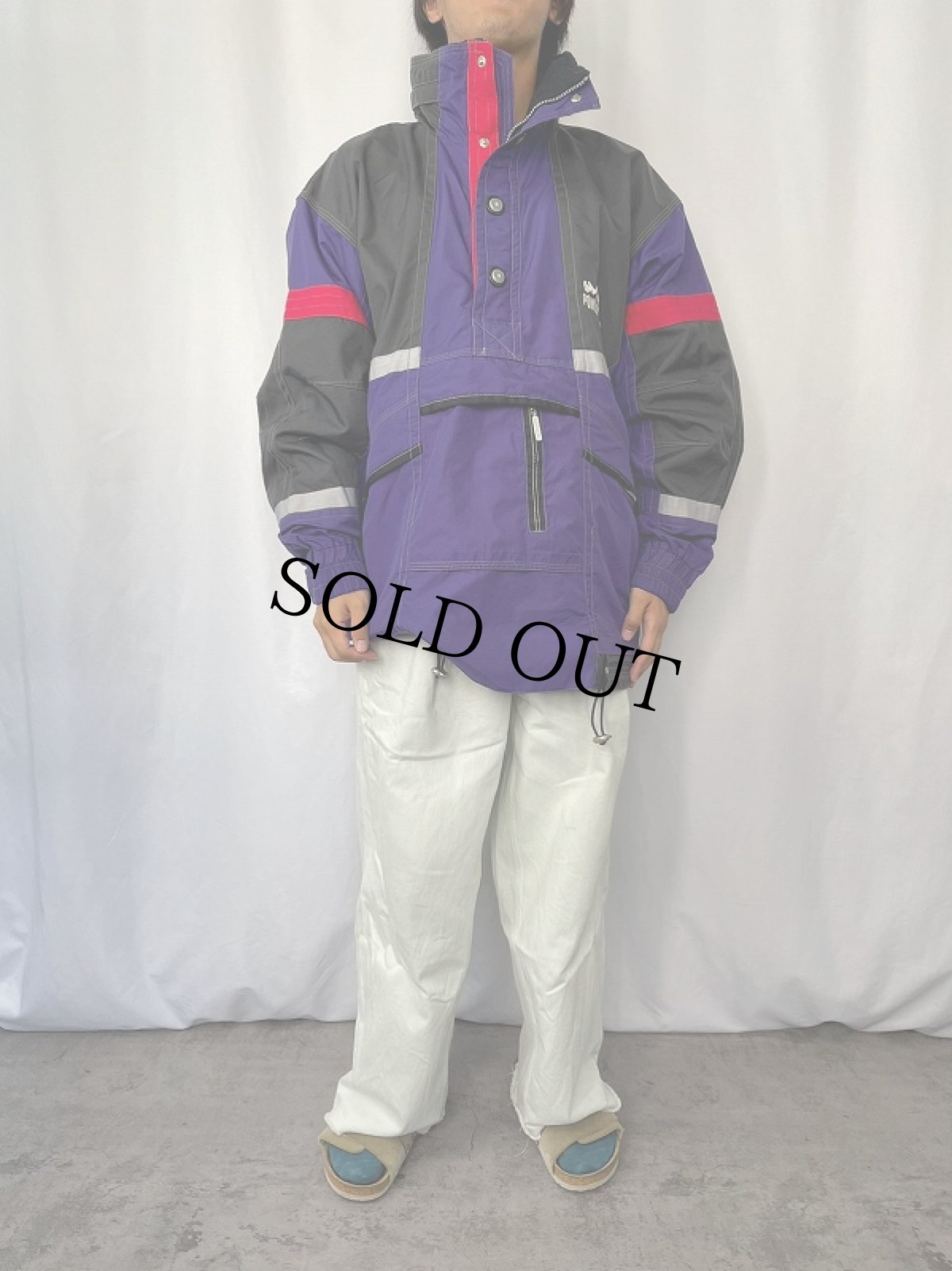 画像2: 【SALE】 POWDERHORN ナイロンアノラックパーカー M (2)