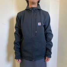 画像2: Carhartt ロゴワッペン ナイロンジップパーカー M (2)