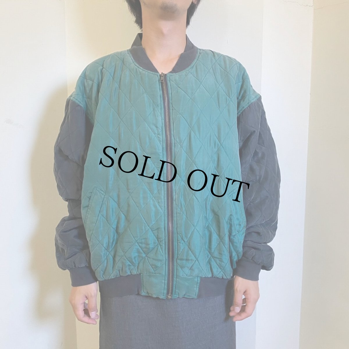 画像2: KASANOVA 2トーン シルクキルティングジャケット L (2)