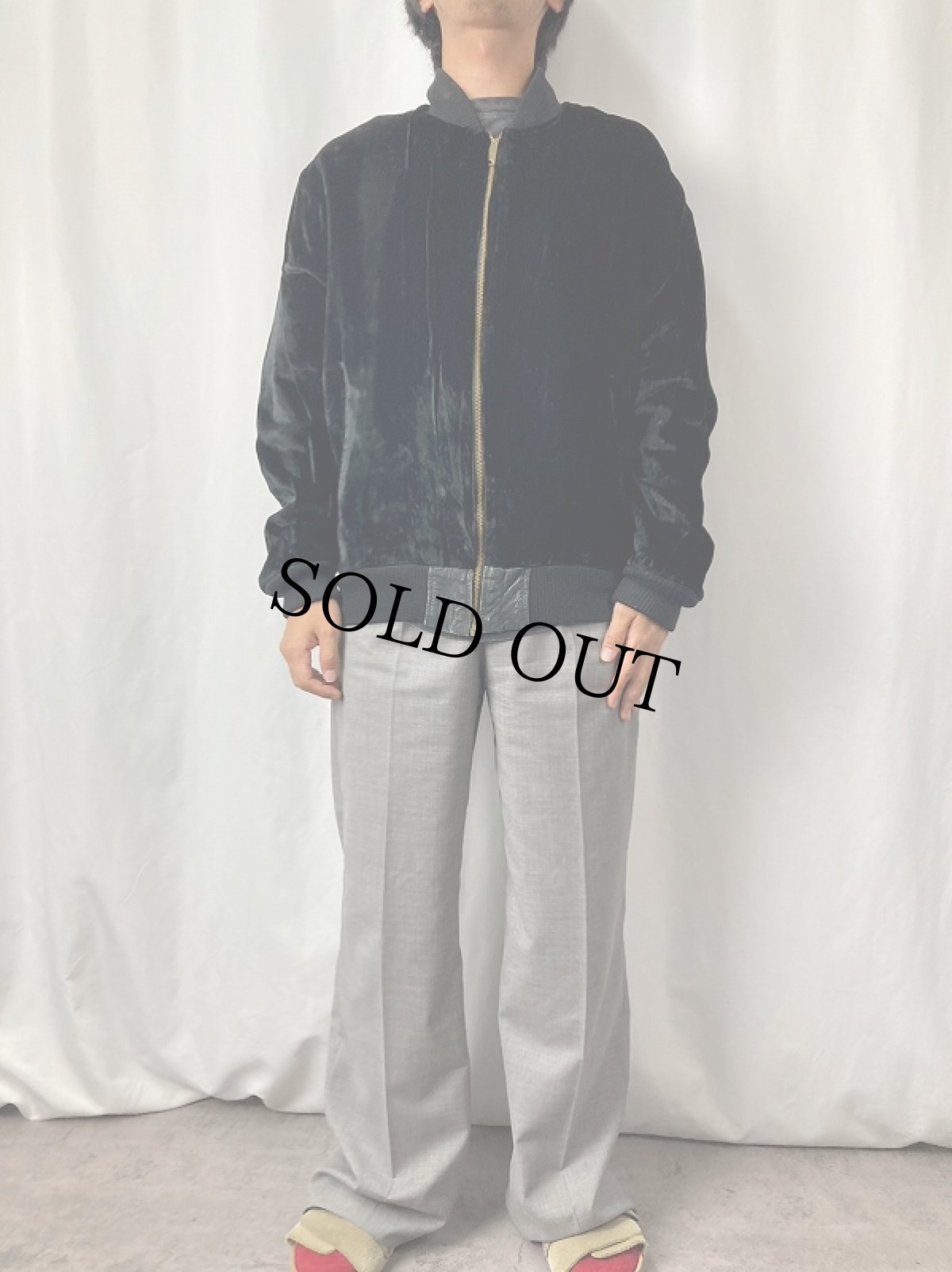 画像5: 70〜80's レザー×ベロア リバーシブルジャケット (5)