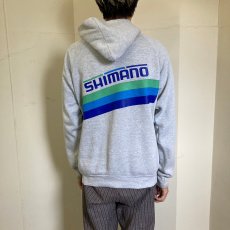 画像3: 90's SHIMANO USA製 スポーツメーカー プリントスウェットフーディー XL (3)