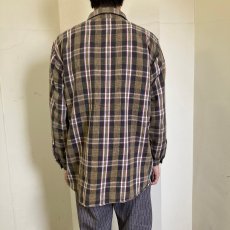 画像3: 60's PILGRIM チェック柄 マチ付き ライトネルシャツ SIZE16-16 1/2 (3)