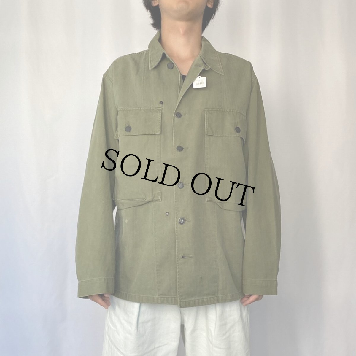 画像2: 40's U.S.ARMY 13スター M-43 HBTジャケット 38R (2)