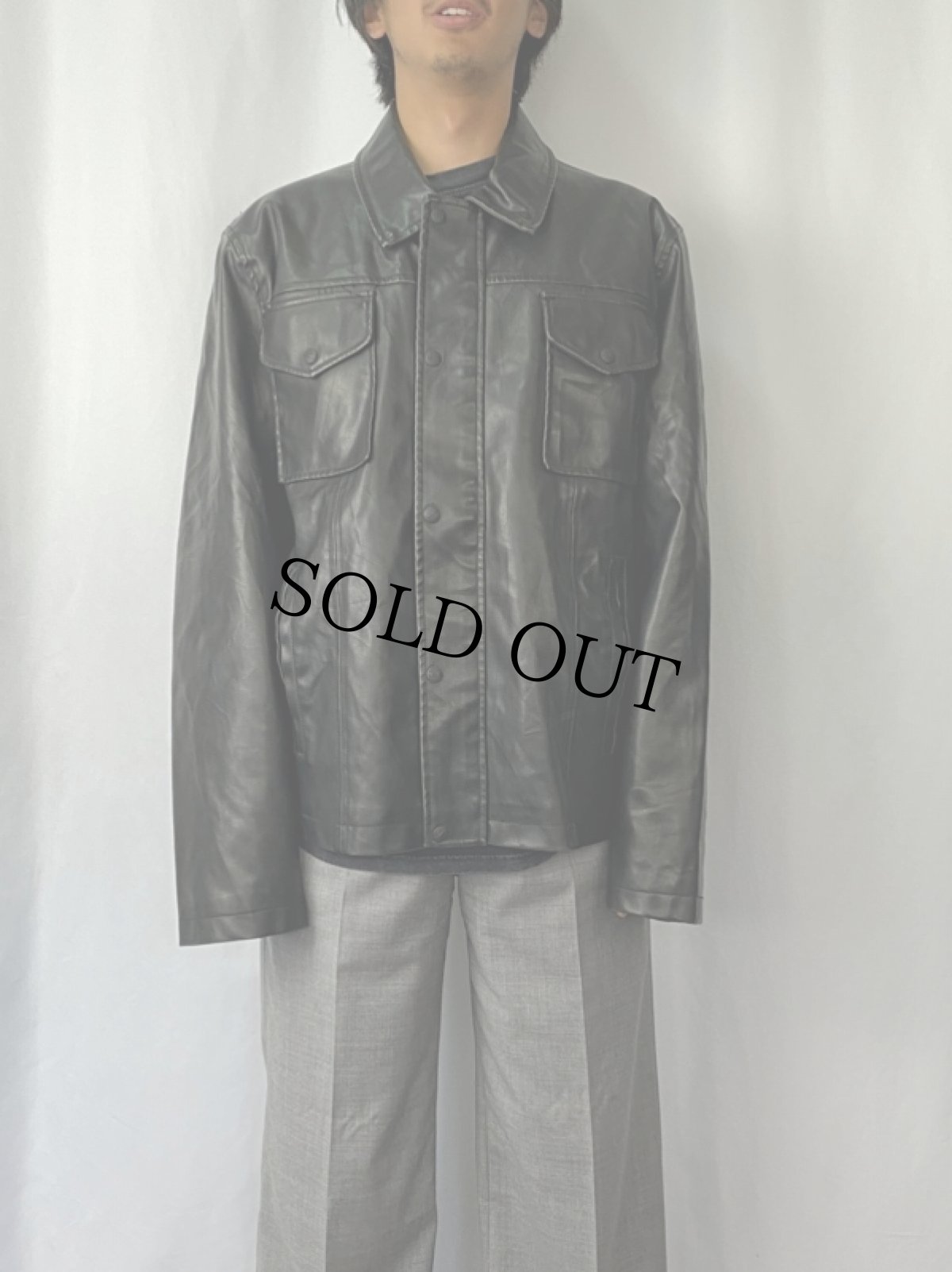 画像2: Levi's フェイクレザージャケット L (2)