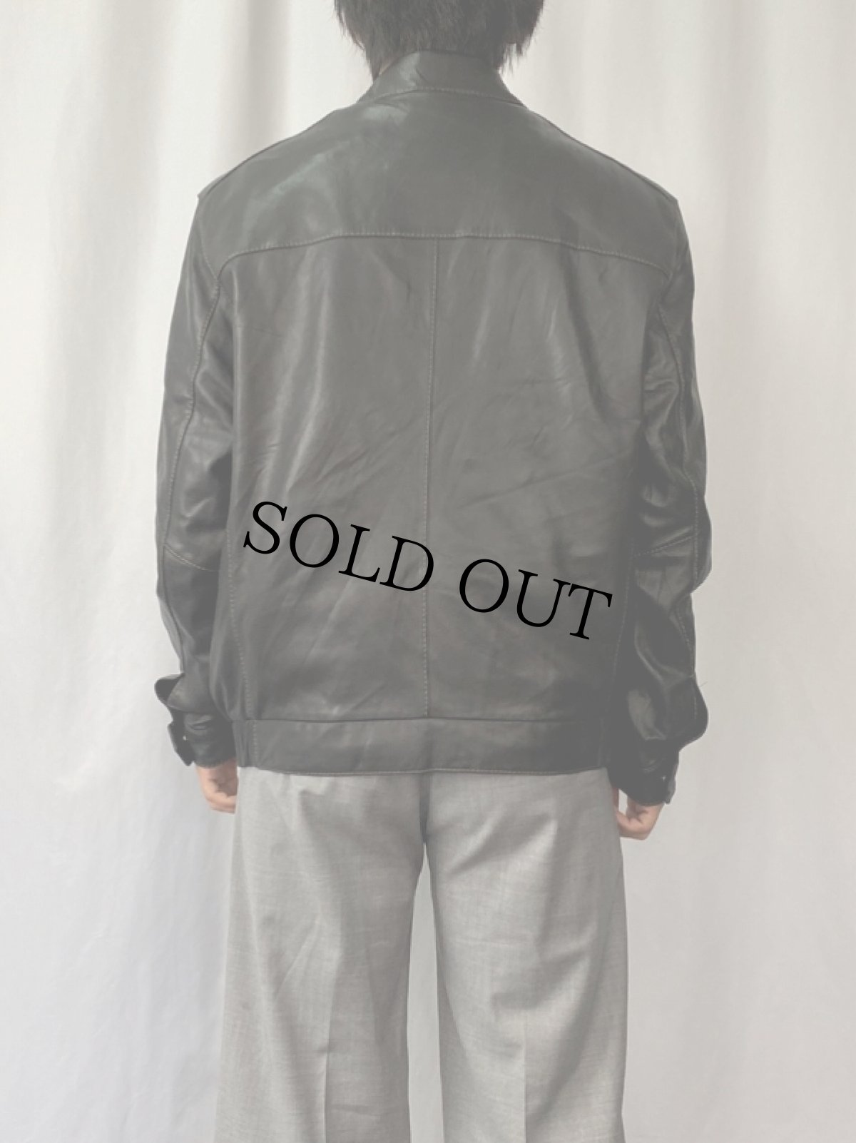 画像3: 90's〜 MARC NEW YORK ライナー付き ステッチデザイン レザージャケット M (3)