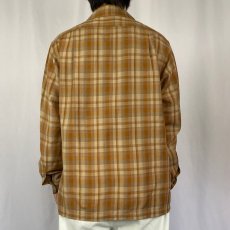 画像3: 70's PENDLETON USA製 チェック柄 オープンカラーウールシャツ L (3)