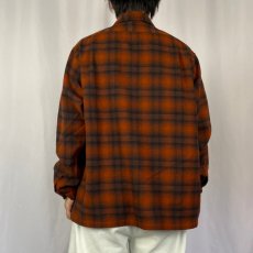 画像3: 70's PENDLETON USA製 "BULLOCK'S" オンブレーチェック柄 オープンカラーウールシャツ XL (3)