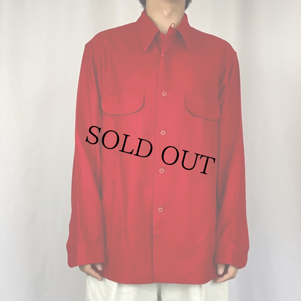 画像2: 70's PENDLETON USA製 オープンカラーウールシャツ L (2)