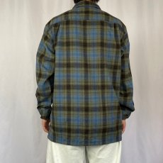 画像3: PENDLETON "BOARD SHIRT" チェック柄 オープンカラーウールシャツ M (3)