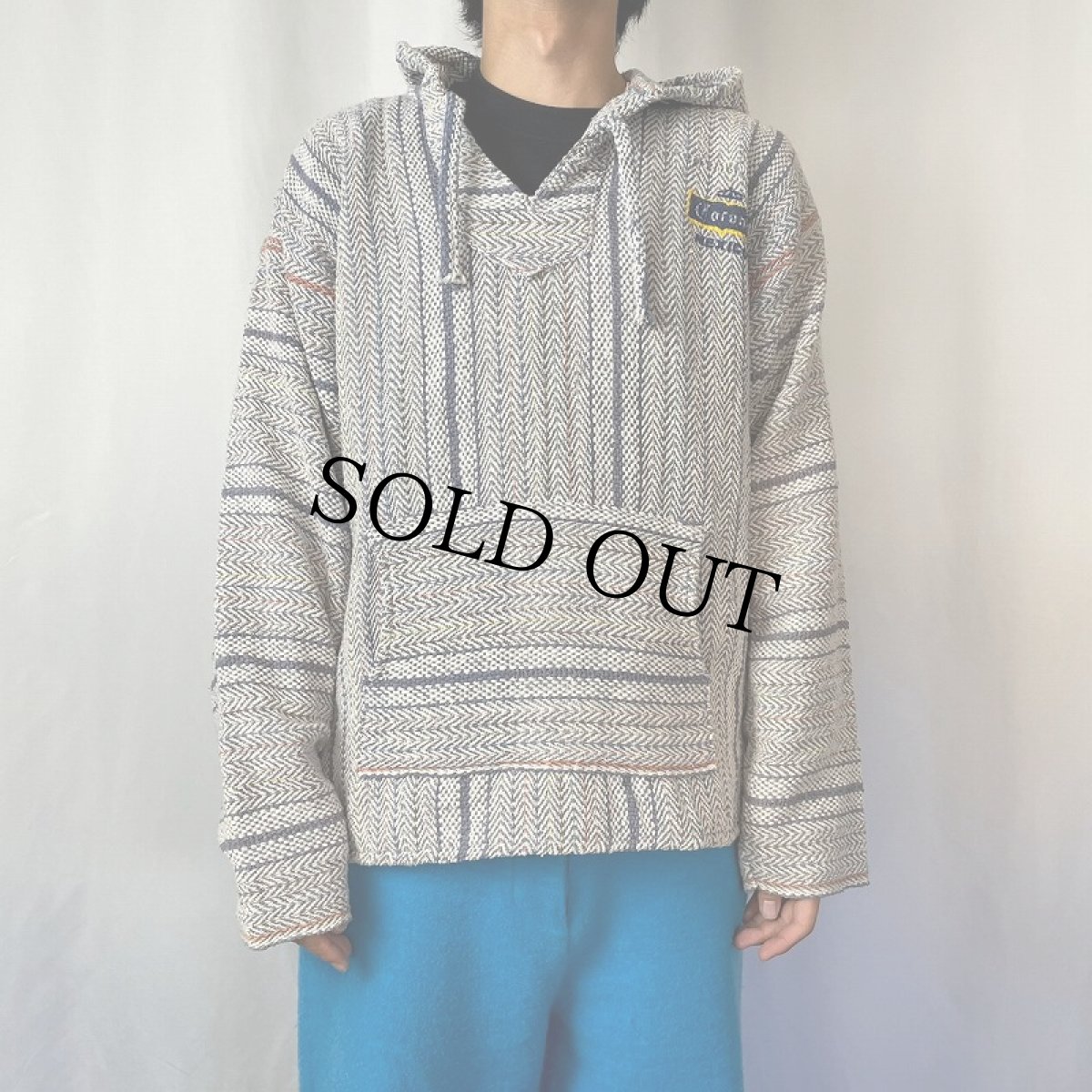 画像3: Corona "BEACH CLUB" マルチストライプ柄 ビールメーカー メキシカンパーカー (3)