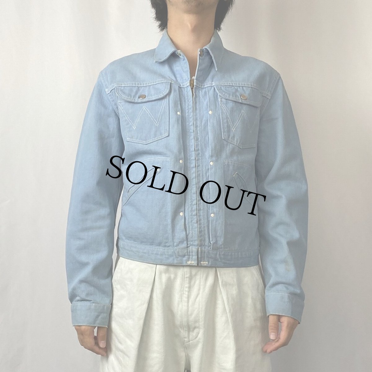 画像2: 60's Wrangler 22MJZ USA製 縦ベル カツラギジャケット SIZE38 (2)