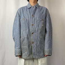 画像2: 40〜50's Lee "ロングLee" ヒッコリーストライプ デニムカバーオール SIZE38 (2)