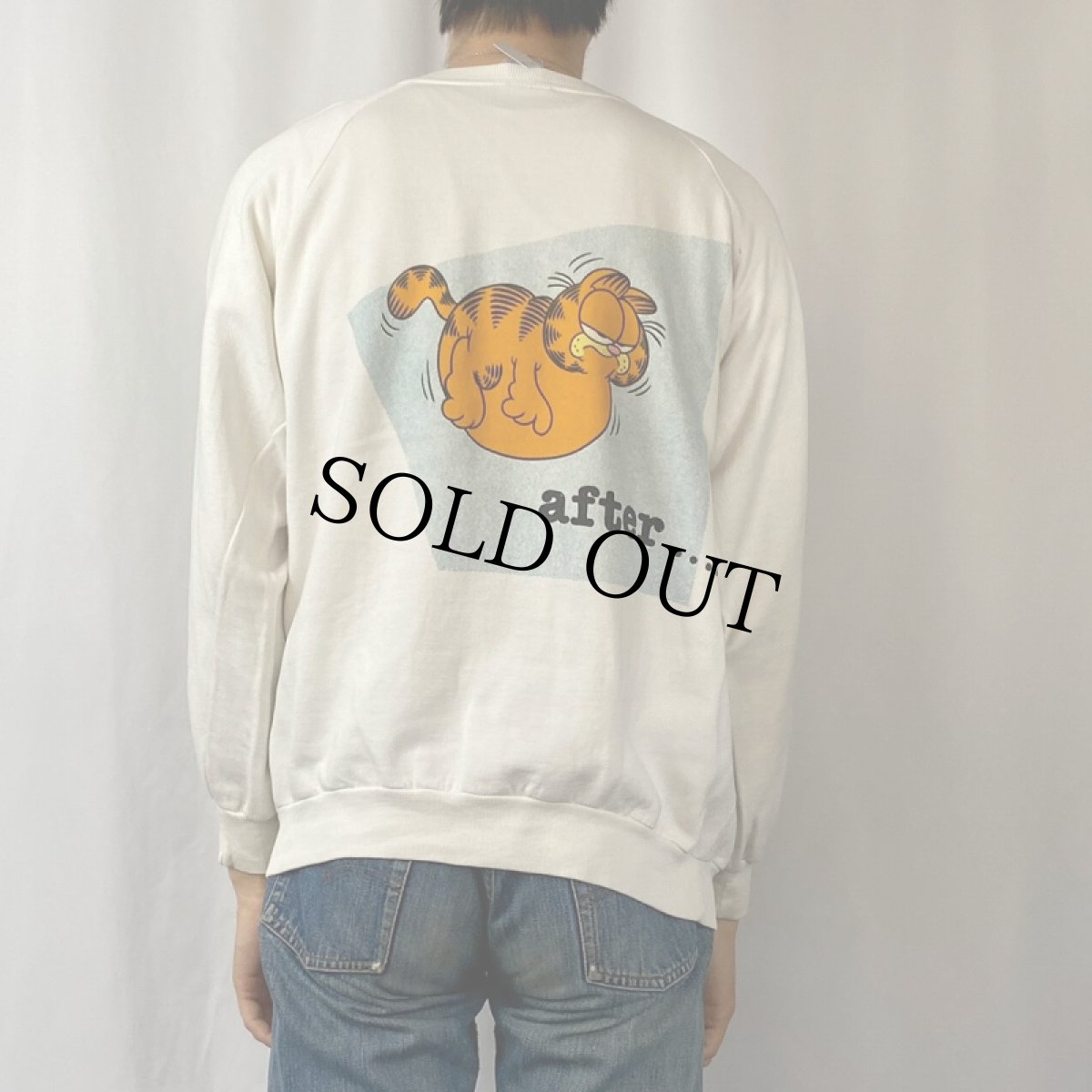 画像3: 80〜90's GARFIELD キャラクタープリント ラグランスウェット L (3)