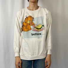 画像2: 80〜90's GARFIELD キャラクタープリント ラグランスウェット L (2)