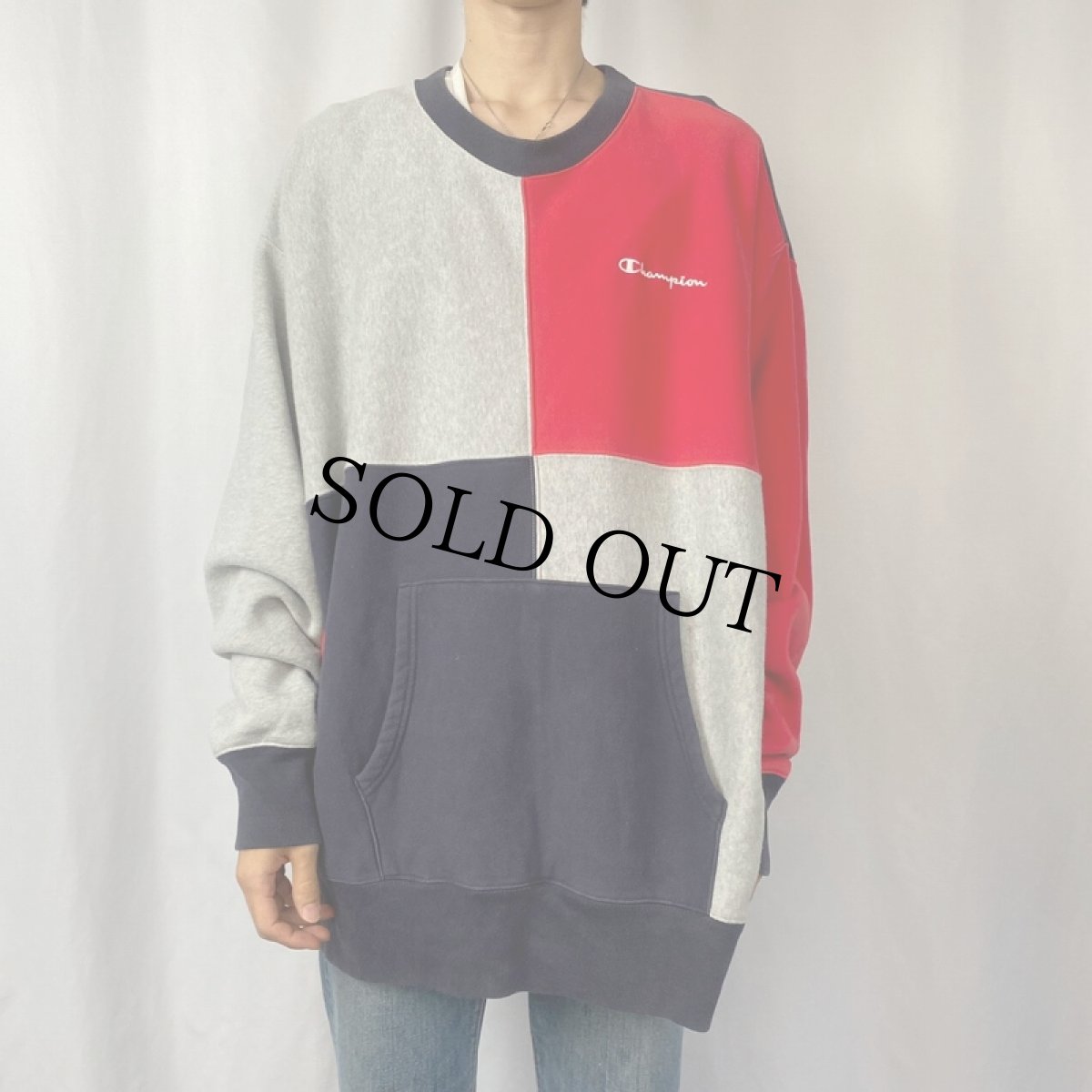 画像2: Champion REVERSE WEAVE パネル切り替え スウェット 3XL (2)