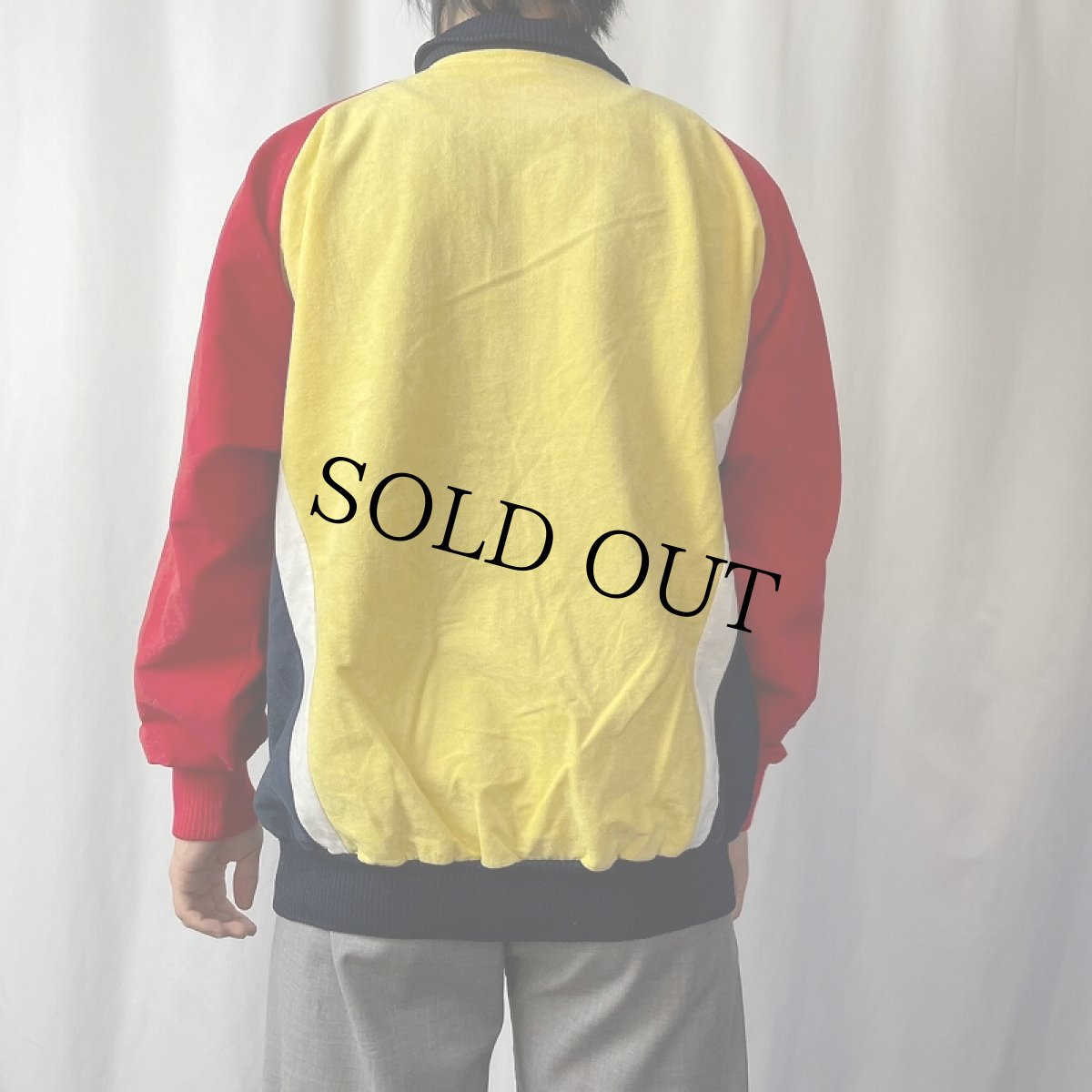 画像3: 70〜80's TRICOTS ROCHER FRANCE製 切り替えデザイン ベロアジップジャージ SIZE4 (3)