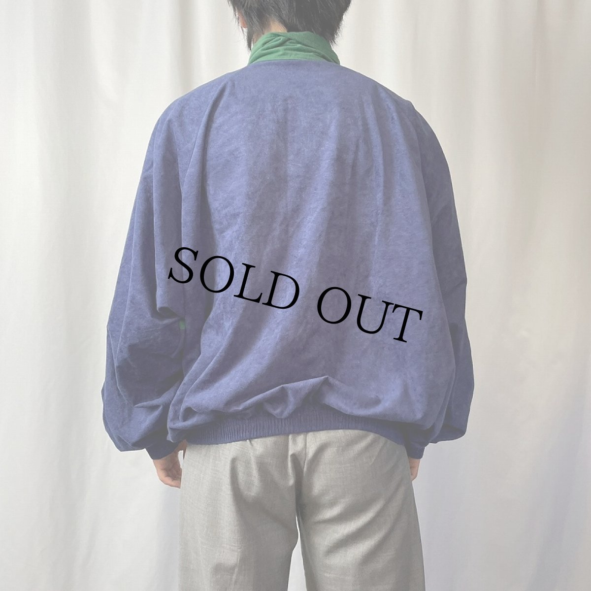 画像3: 70〜80's TONIC SPORT ロゴワッペン 切り替えデザイン ベロアジップジャージ XL (3)