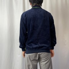 画像3: 90's John Blair 2トーン ベロアジップジャケット NAVY M (3)