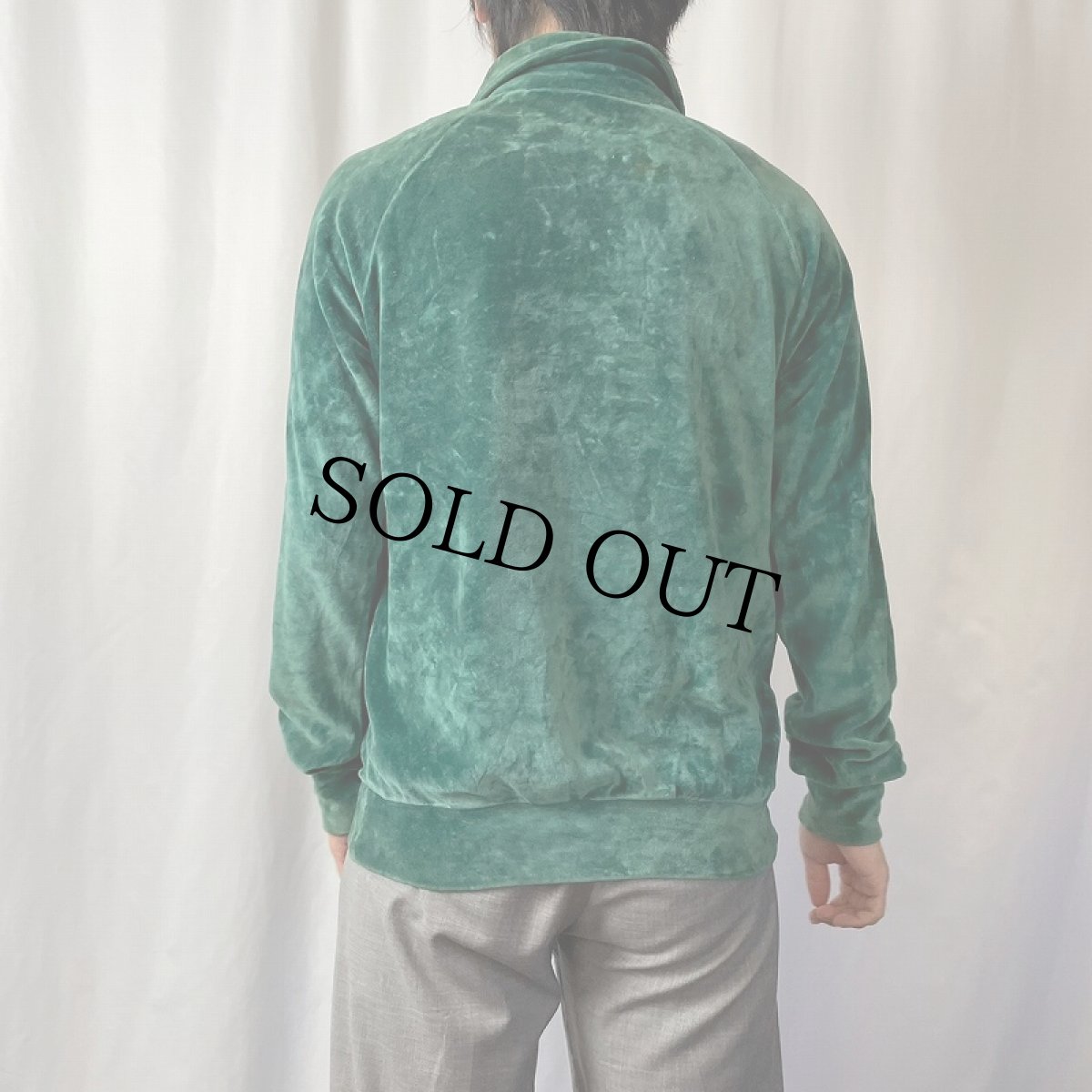 画像3: 80's Sears Sportswear ボーダー柄 ベロアポロシャツ M (3)