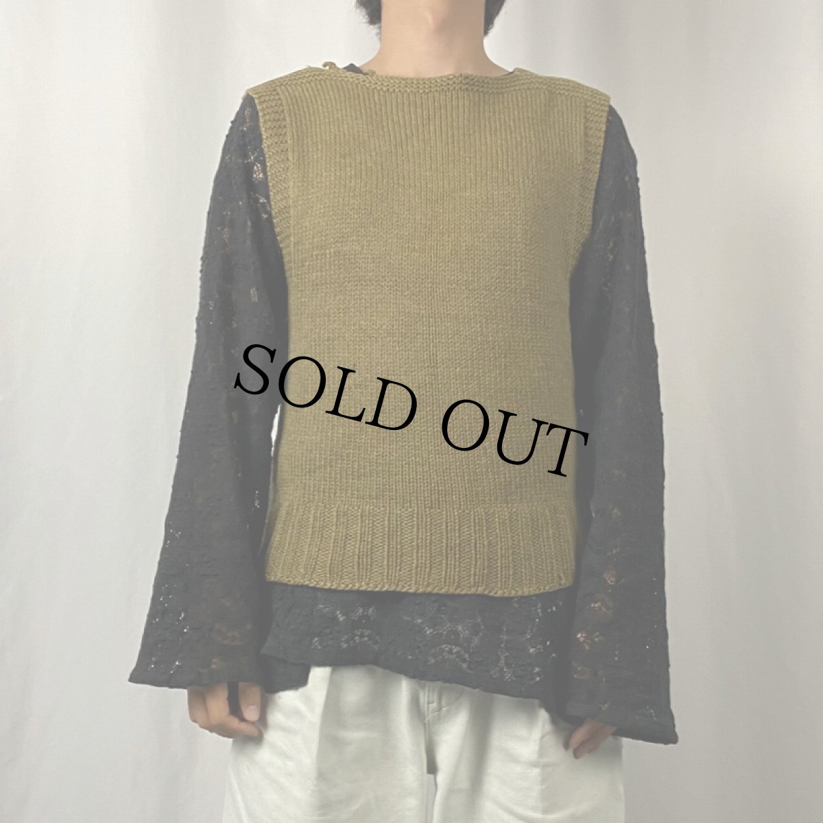 画像2: 40's AMERICAN RED CROSS ウールニットベスト (2)