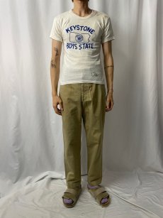 画像2: 60's Russell Southern USA製 "KEYSTONE BOY STATE" 染み込みプリントTシャツ M (2)