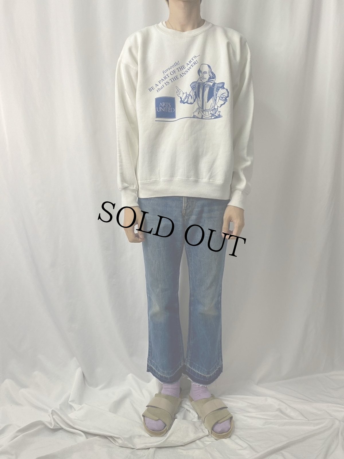 画像2: 90's William Shakespeare USA製 "forsooth! BE A PART OF THE ARTS..." 作家プリントスウェット XL (2)