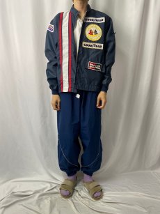 画像2: 70〜80's USA製 ワッペン付き ナイロンレーシングジャケット L (2)