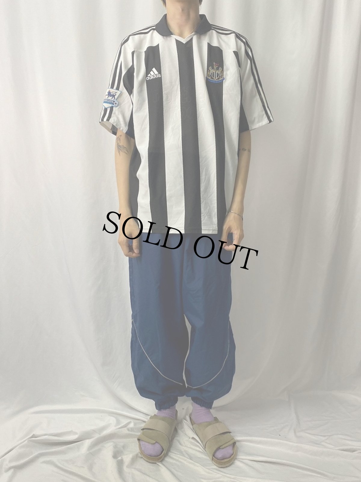 画像2: 1995-2010 adidas Newcastle United サッカーユニフォームシャツ L (2)