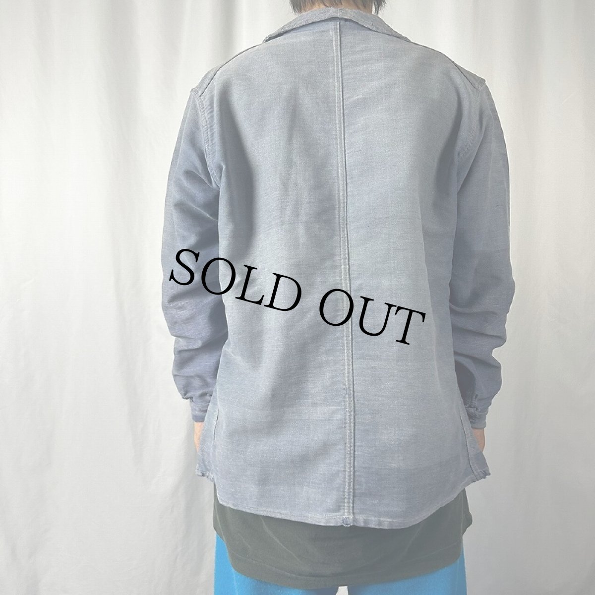 画像3: 50〜60's FRENCH Le Chene モールスキン ワークカバーオール (3)