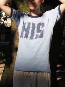 画像1: 〜70's Sherry "HIS" 染み込みプリントリンガーTシャツ  (1)
