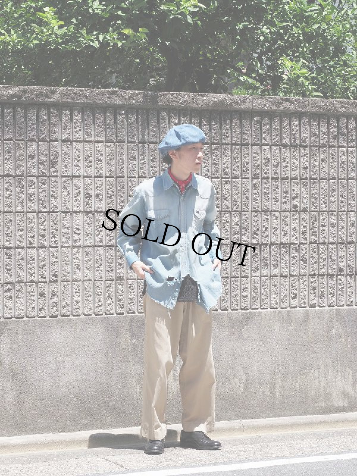 画像2: 90's Wrangler デニムウエスタンシャツ (2)