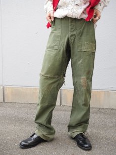 画像1: 50's U.S.ARMY "サイドアジャスタ付き" カスタムベイカーパンツ W27-28 (1)