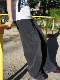 画像1: AMERICAN EAGLE ブラックデニム カーゴパンツ W35 (1)
