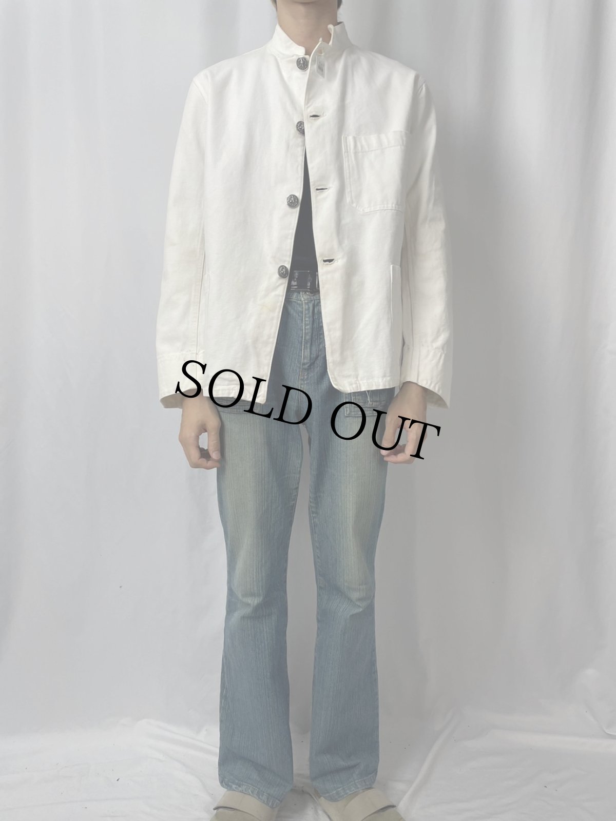 画像2: 50's ROYAL CANADIAN NAVY チェンジボタン コットンダックチュニックジャケット (2)