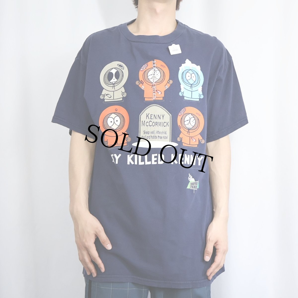 画像2: 90's SOUTH PARK "THEY KILLED KENNY!" キャラクタープリントTシャツ NAVY (2)