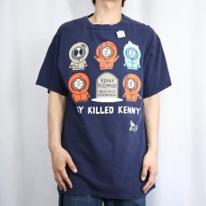 画像2: 90's SOUTH PARK "THEY KILLED KENNY!" キャラクタープリントTシャツ NAVY (2)