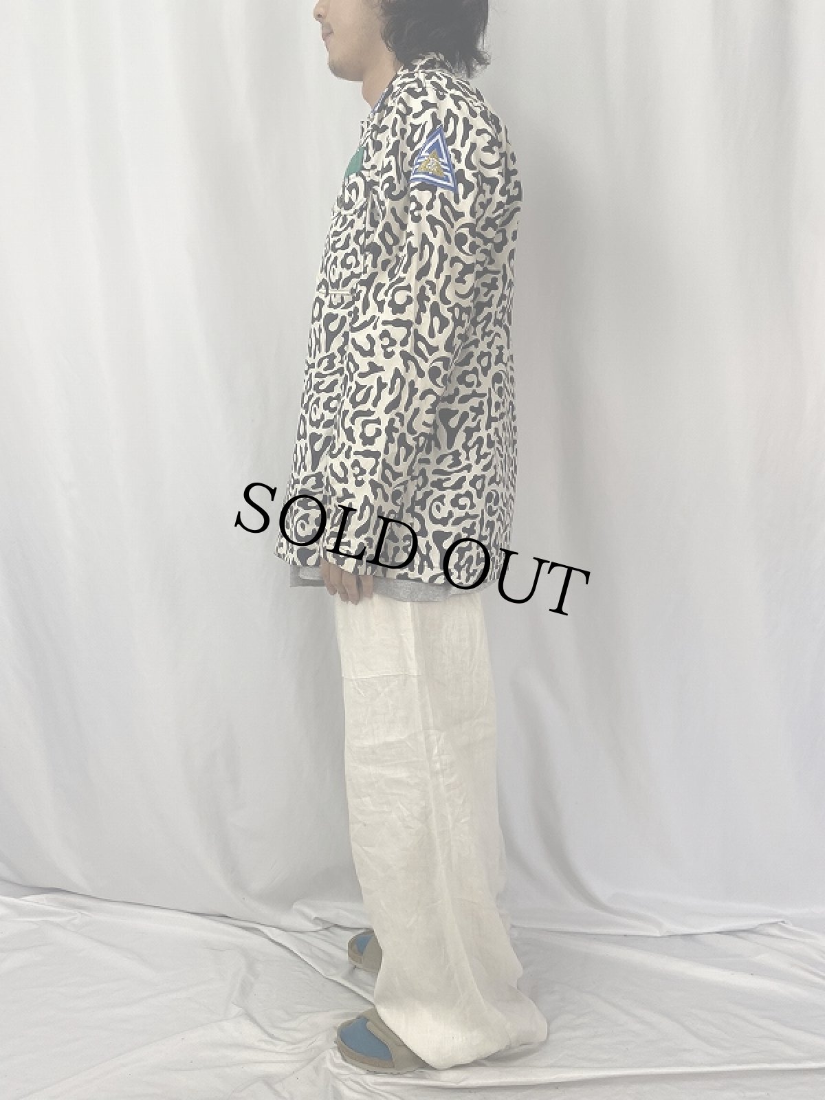 画像3: 70's 韓国 学生軍事訓練用 バクテリア迷彩 HBTシャツ (3)