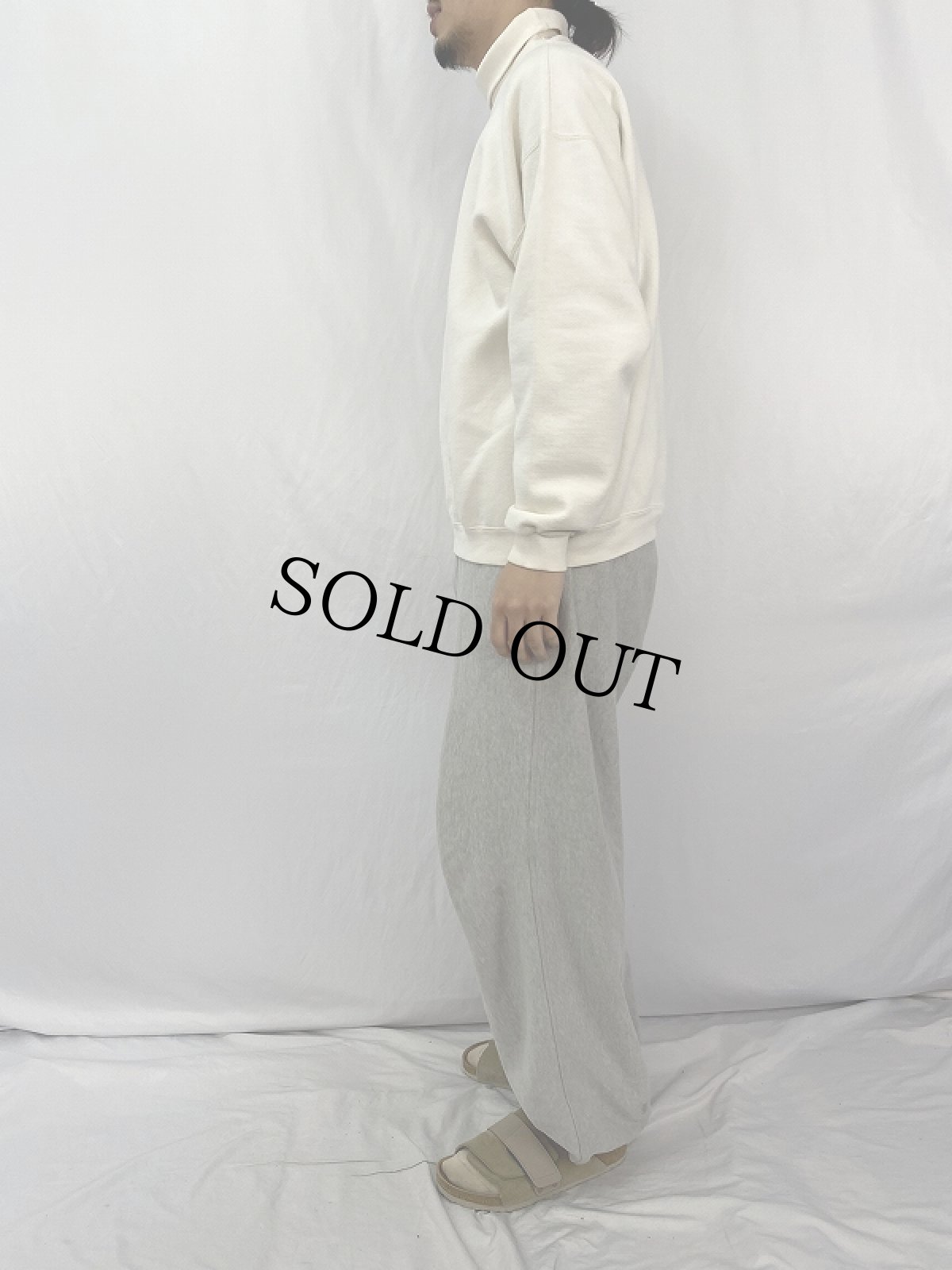 画像3: PLUMA USA製 無地 タートルネックスウェット L (3)