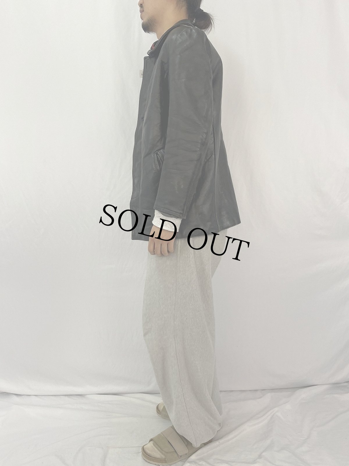 画像3: 50〜60's FRENCH ファイヤーマン レザージャケット (3)