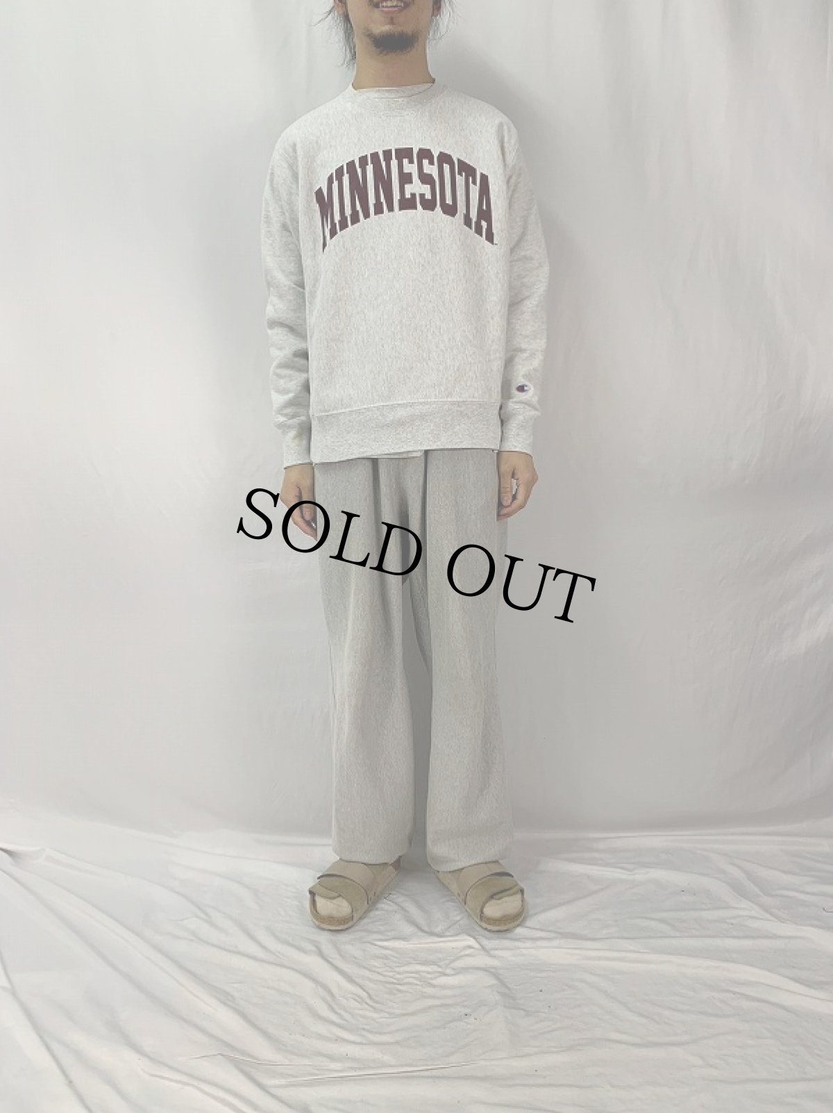 画像2: Champion REVERSE WEAVE "MINNESOTA" プリントスウェット M (2)