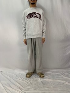 画像2: Champion REVERSE WEAVE "MINNESOTA" プリントスウェット M (2)