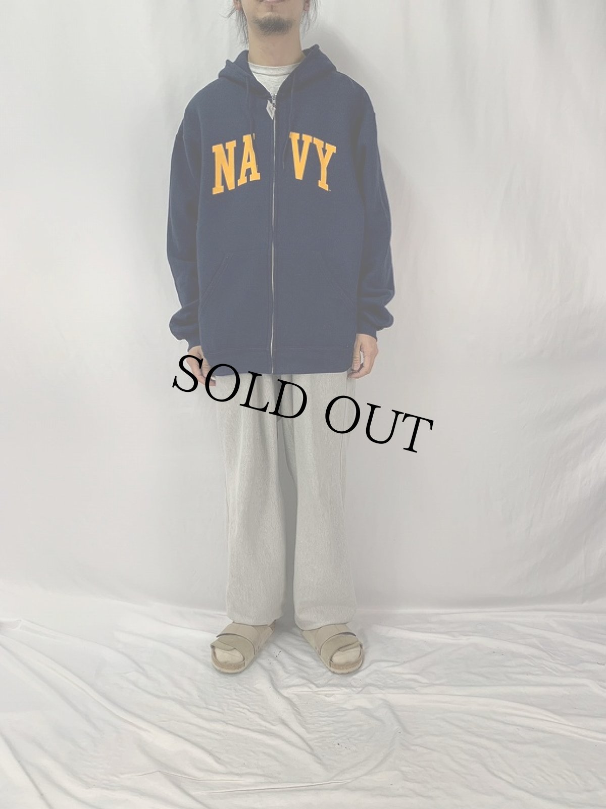 画像2: SOFEE "NAVY" スウェットジップパーカー 2XL (2)