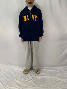 画像2: SOFEE "NAVY" スウェットジップパーカー 2XL (2)