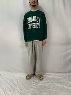 画像2: 80〜90's "BRADLEY UNIVERSITY" 前V プリントスウェット L (2)