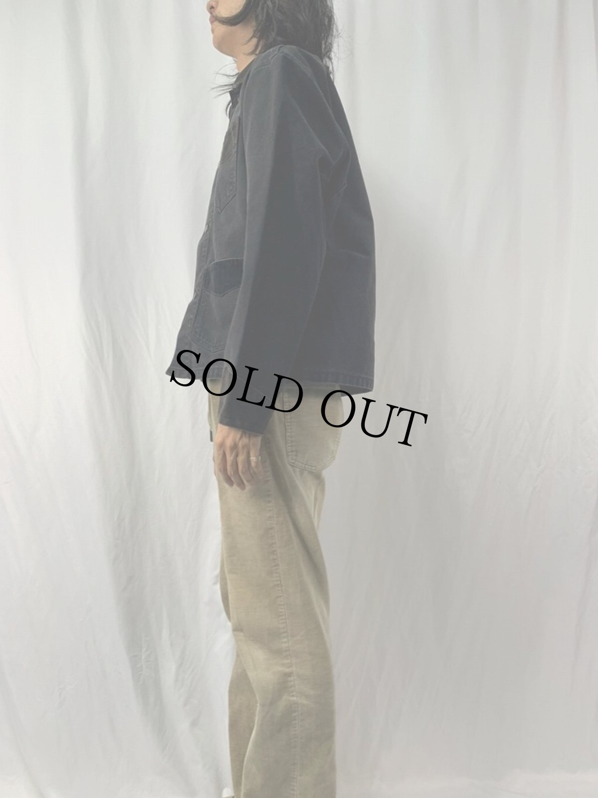 画像3: 80〜90's Carhartt USA製 コーデュロイ切り替え ダックカバーオール L (3)