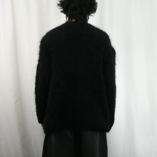 画像3: シャギーニットカーディガン BLACK (3)